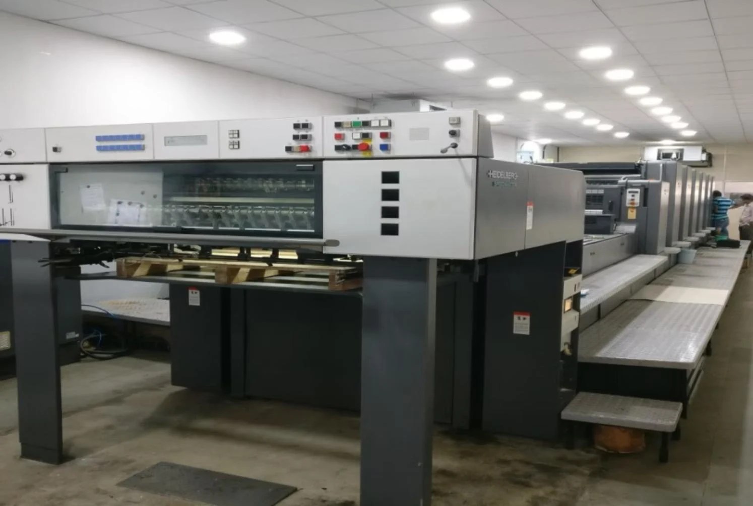Heidelberg printing press at Subhashish's manufacturing facility